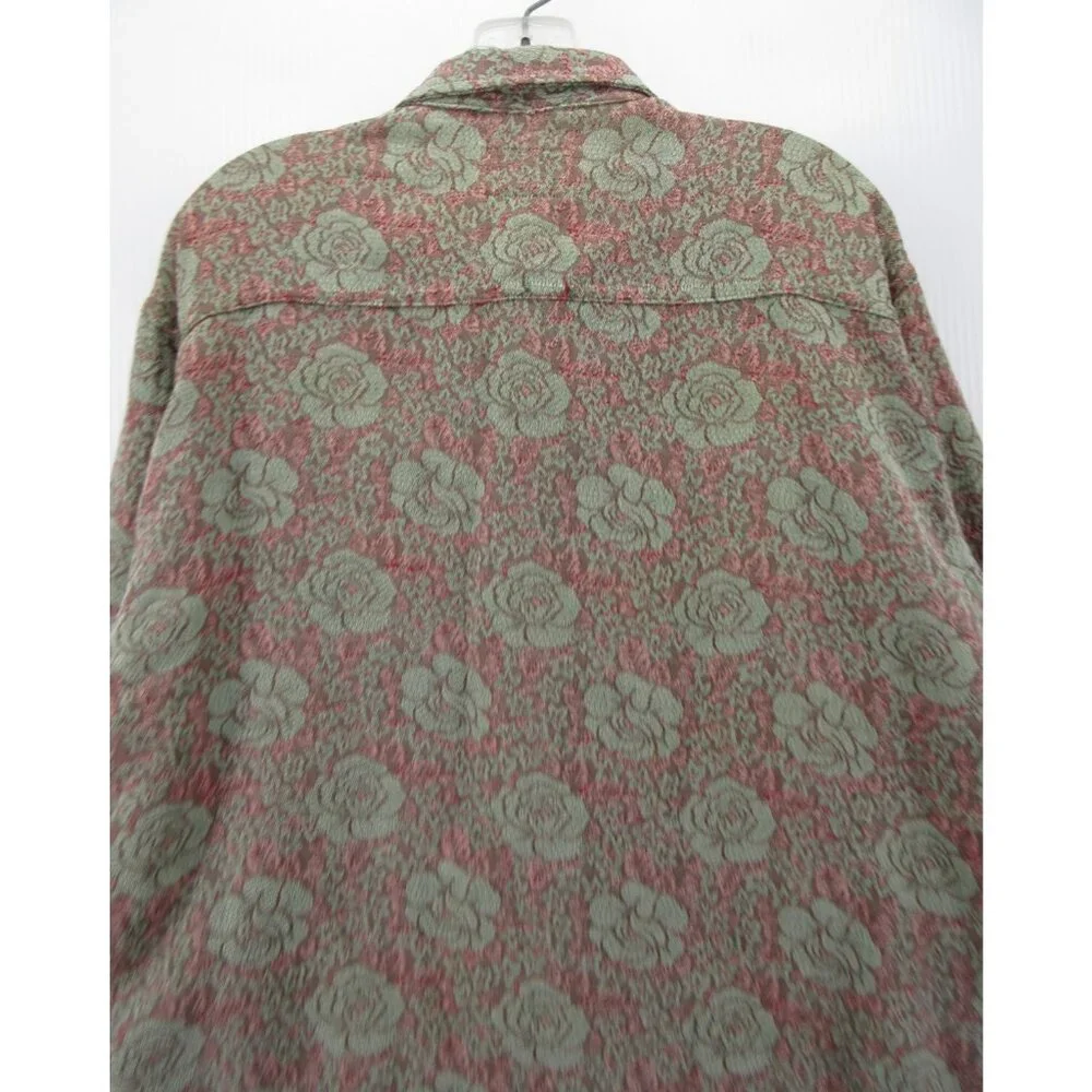 Vintage Men’s Shirt XL Floral Jacquard Psychedelic Mod 60s James W Brine - Picture 7 of 10